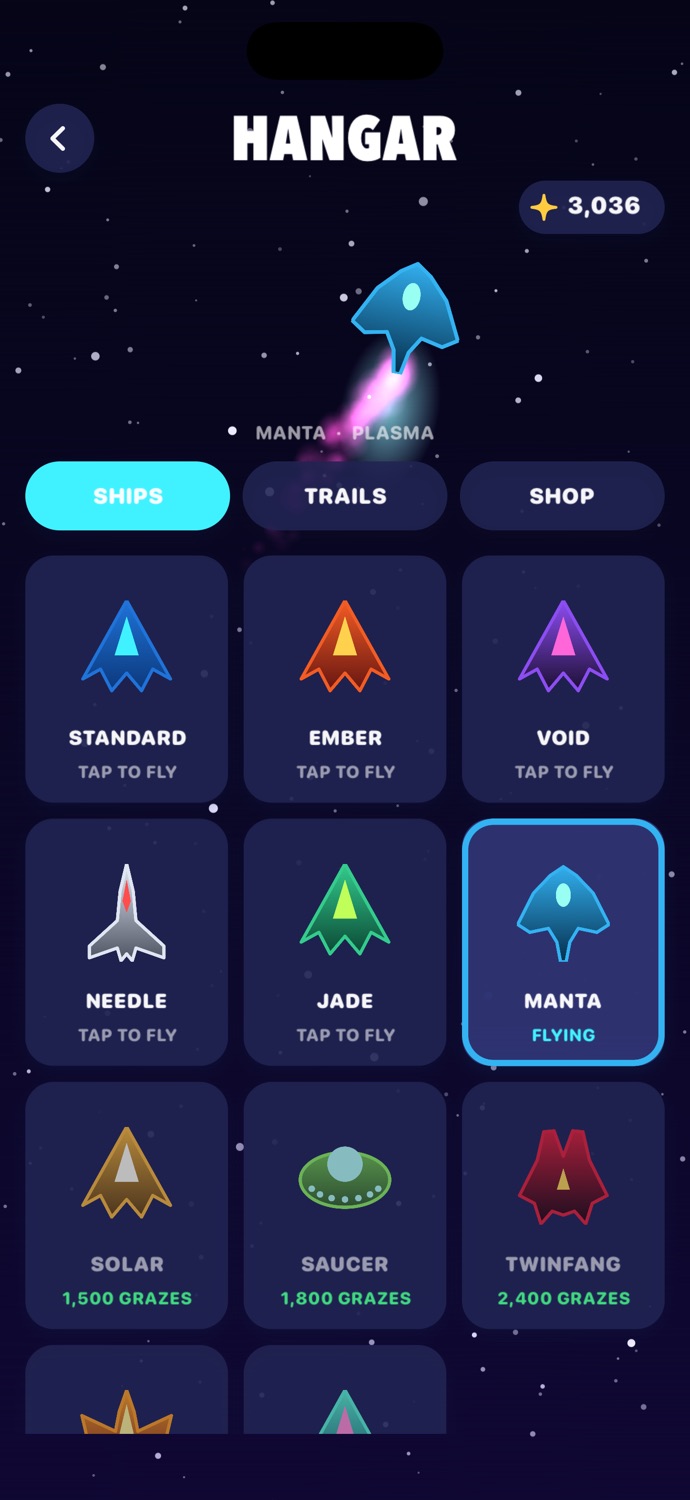 The Hangar, with ships to unlock